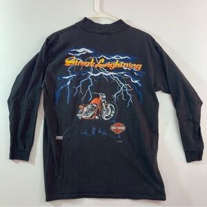 Vintage Harley Davidson long sleeve pocket t shirt black size large